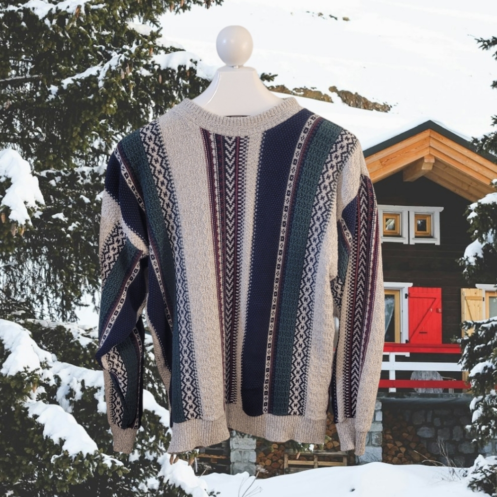 90s Colorful Cotton Crewneck Sweater
